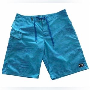 Oakley Mens Board Shorts Swimming Water Activities Sz 33 Blue Matrix Camo Dot